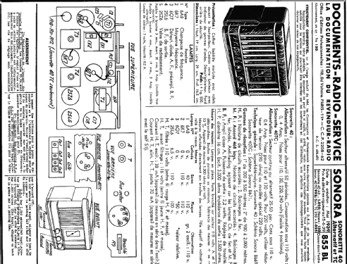 Sonorette 40; Sonora-Radio; Paris, (ID = 458001) Radio