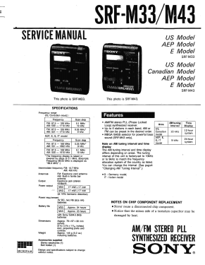 AM/FM Walkman SRF-M33; Sony Corporation; (ID = 3126614) Radio