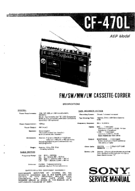 4 Band Radio Cassette Recorder CF-470L; Sony Corporation; (ID = 2807565) Radio