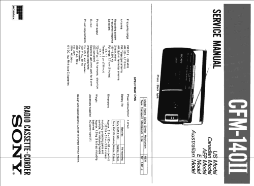 CFM-140II ; Sony Corporation; (ID = 2329143) Radio