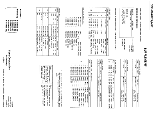 Compact Disc Player CDP-M47; Sony Corporation; (ID = 2457467) Reg-Riprod