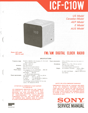 Digicube ICF-C10W; Sony Corporation; (ID = 2773242) Radio