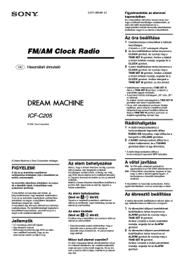 Dream Machine ICF-C205; Sony Corporation; (ID = 2887159) Radio