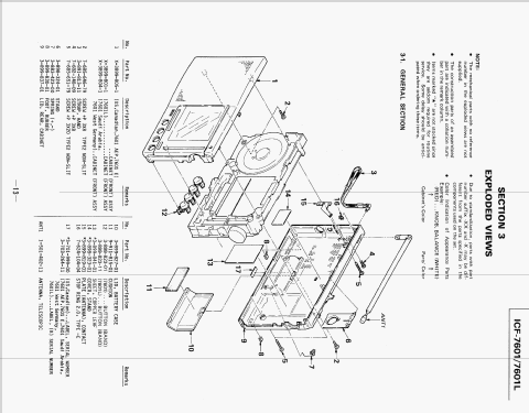 FM/AM Multi Band Receiver ICF-7601; Sony Corporation; (ID = 2572598) Radio