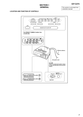 Dream Machine FM/AM Clock Radio ICF-C273; Sony Corporation; (ID = 2746895) Radio