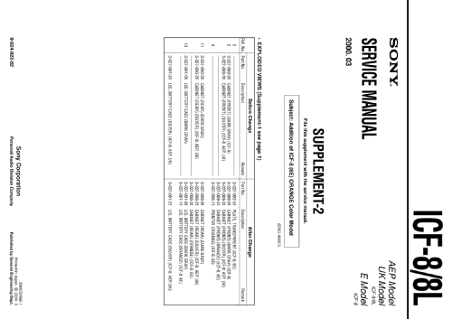 FM/AM-Radio ICF-8; Sony Corporation; (ID = 2301095) Radio