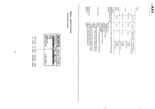 Integrated Stereo Amplifier TA-AX5; Sony Corporation; (ID = 2464021) Ampl/Mixer