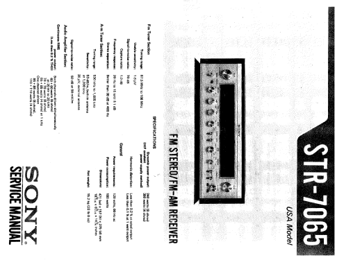 Stereo Receiver STR-7065; Sony Corporation; (ID = 2389135) Radio