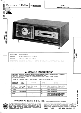 8RC-34A; Sony Corporation of (ID = 3168239) Radio