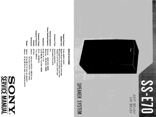 Carbocon Speaker System SS-E70; Sony Corporation; (ID = 2092546) Speaker-P