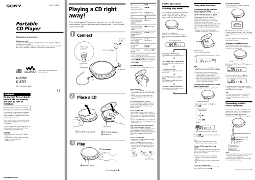 CD Walkman D-E351; Sony Corporation; (ID = 1734901) R-Player