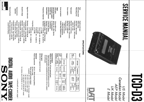 DAT Walkman TCD-D3; Sony Corporation; (ID = 1997732) Sonido-V