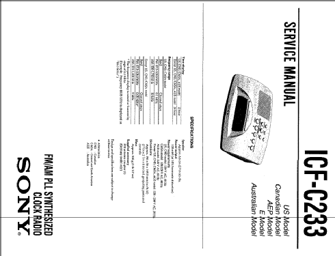 Dream Machine ICF-C233; Sony Corporation; (ID = 981375) Radio