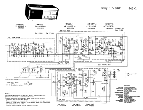 FM/AM Solid State 8F-56W; Sony Corporation; (ID = 1684016) Radio