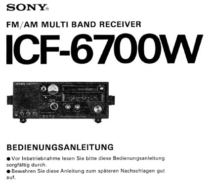 ICF-6700W; Sony Corporation; (ID = 1775834) Radio