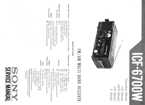 ICF-6700W; Sony Corporation; (ID = 78999) Radio