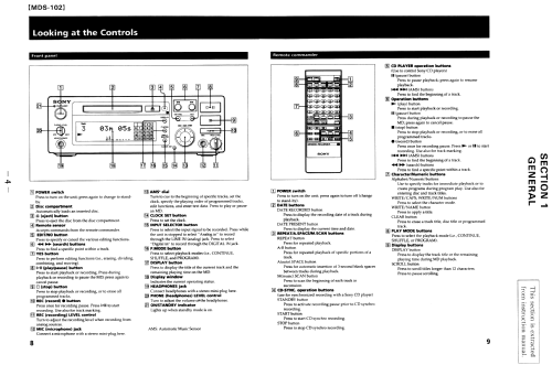 MiniDisc Recorder MDS-102; Sony Corporation; (ID = 1989270) R-Player