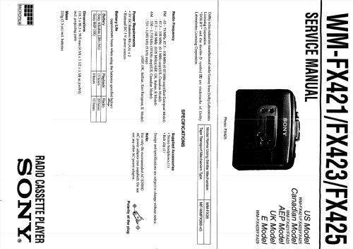 Radio Cassette Player - Walkman WM-FX-421; Sony Corporation; (ID = 1886517) Radio