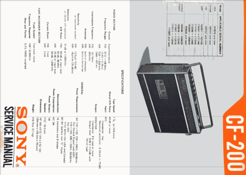 Cassette-Corder / FM-AM CF-200; Sony Corporation; (ID = 2094093) Radio