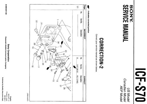 Shower-Mate ICF-S70; Sony Corporation; (ID = 1074612) Radio