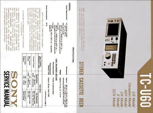 Stereo Cassette Deck TC-U60; Sony Corporation; (ID = 2092475) R-Player