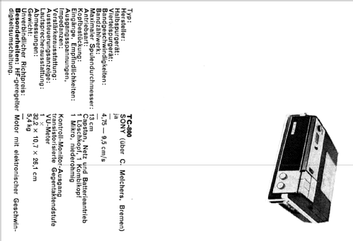 Sony-O-Matic Tapecorder TC-800; Sony Corporation; (ID = 160891) R-Player
