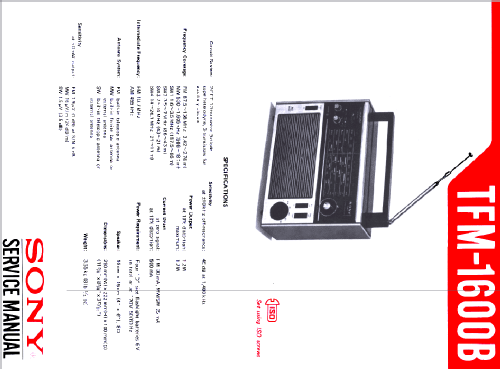 TFM1600; Sony Corporation; (ID = 248807) Radio