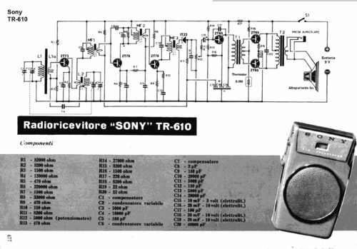 Six Transistor TR-610; Sony Corporation; (ID = 602917) Radio