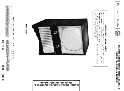 23A206 Ch= 23U244B; Sparks-Withington Co (ID = 2662224) Television