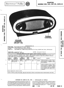 Sparton 230 Ch= 5A10; Sparks-Withington Co (ID = 3184267) Radio
