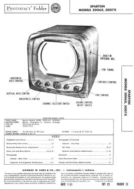 Sparton 5007X Ch. 25TK10A; Sparks-Withington Co (ID = 2837750) Television