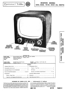 5253 Ch= 21S172; Sparton-Cardon Tubes (ID = 3076889) Televisore
