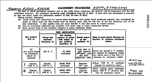 A2154 Ch= 175B; Spiegel Inc. (ID = 542864) Radio