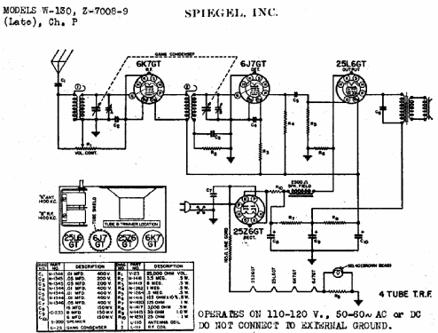 W130 Ch= P; Spiegel Inc. (ID = 561100) Radio