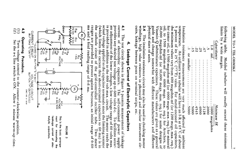 Tel-Ohmike Capacitor Analyzer TO-5; Sprague Electric (ID = 1847000) Equipment