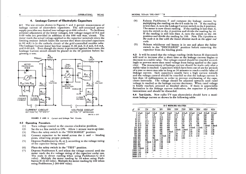 Tel-Ohmike - Capacitor Analyzer TO-6A; Sprague Electric (ID = 2306288) Equipment