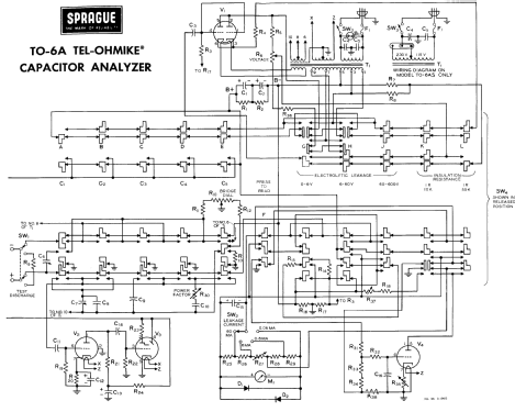 Tel-Ohmike - Capacitor Analyzer TO-6; Sprague Electric (ID = 629901) Equipment