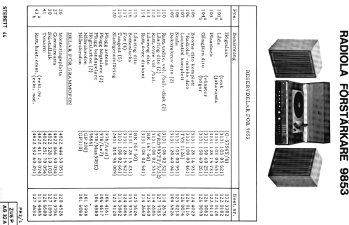 Radiola 9853; SR, Svenska (ID = 1565607) Radio