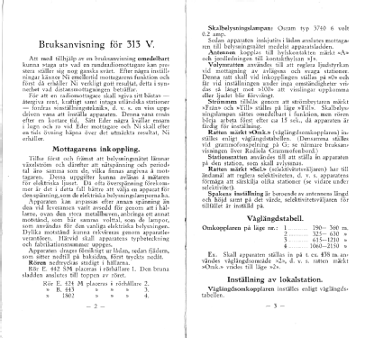 Radiola 313V; SR, Svenska (ID = 2589291) Radio