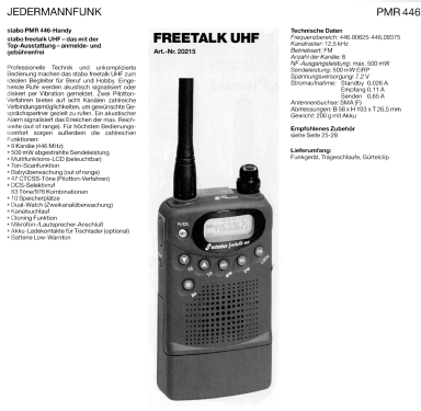 UHF-Handfunkgerät freetalk UHF Art,-Nr. 20215; Stabo; Hildesheim (ID = 1759783) Commercial TRX