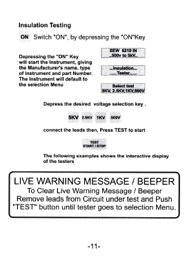 Digital Insulation Tester 6211 IN; Standard Electric (ID = 2895727) Equipment