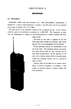 Handie Marine VHF FM Transceiver SR-C830S 50; Standard Radio Corp. (ID = 2723349) Commercial TRX