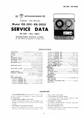 SR-350U; Standard Radio Corp. (ID = 2942645) Reg-Riprod
