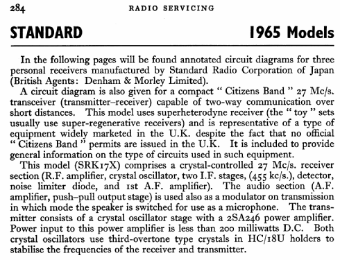 SR-K17X; Standard Radio Corp. (ID = 777782) CB-Funk