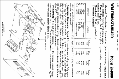 Waltham * Standard Super Alarm SR-4000; Waltham Electronics, (ID = 722675) Radio