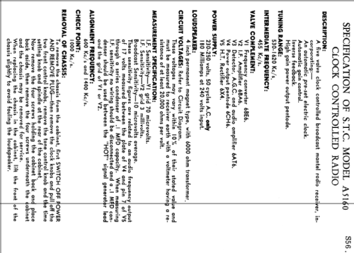 Radiotym A5160BX ; Standard Telephones (ID = 1538077) Radio