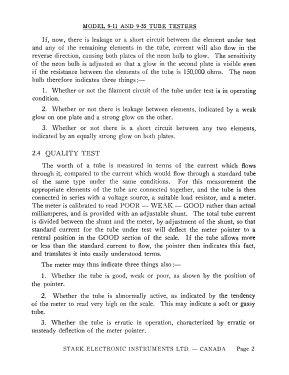 Tube Tester 9-55; Stark Electronic (ID = 3025311) Equipment