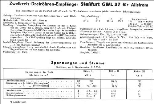 GWL37; Stassfurter Licht- (ID = 13156) Radio