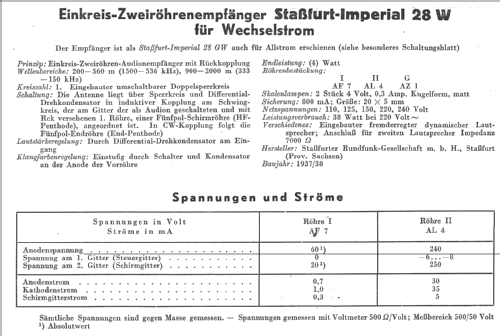 Imperial 28W; Stassfurter Licht- (ID = 13051) Radio