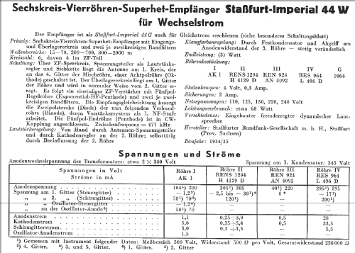 Imperial 44W; Stassfurter Licht- (ID = 13146) Radio